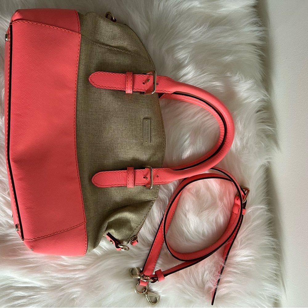 Coral and Tan Kate Spade Handbag